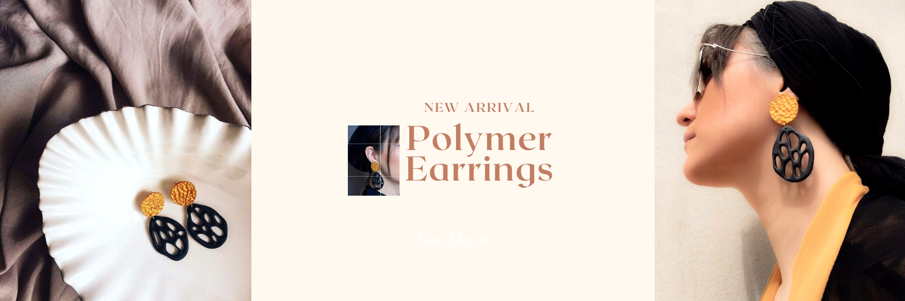 black and gold earrings, polymer earrings, handmade earring Australia, unique earrings