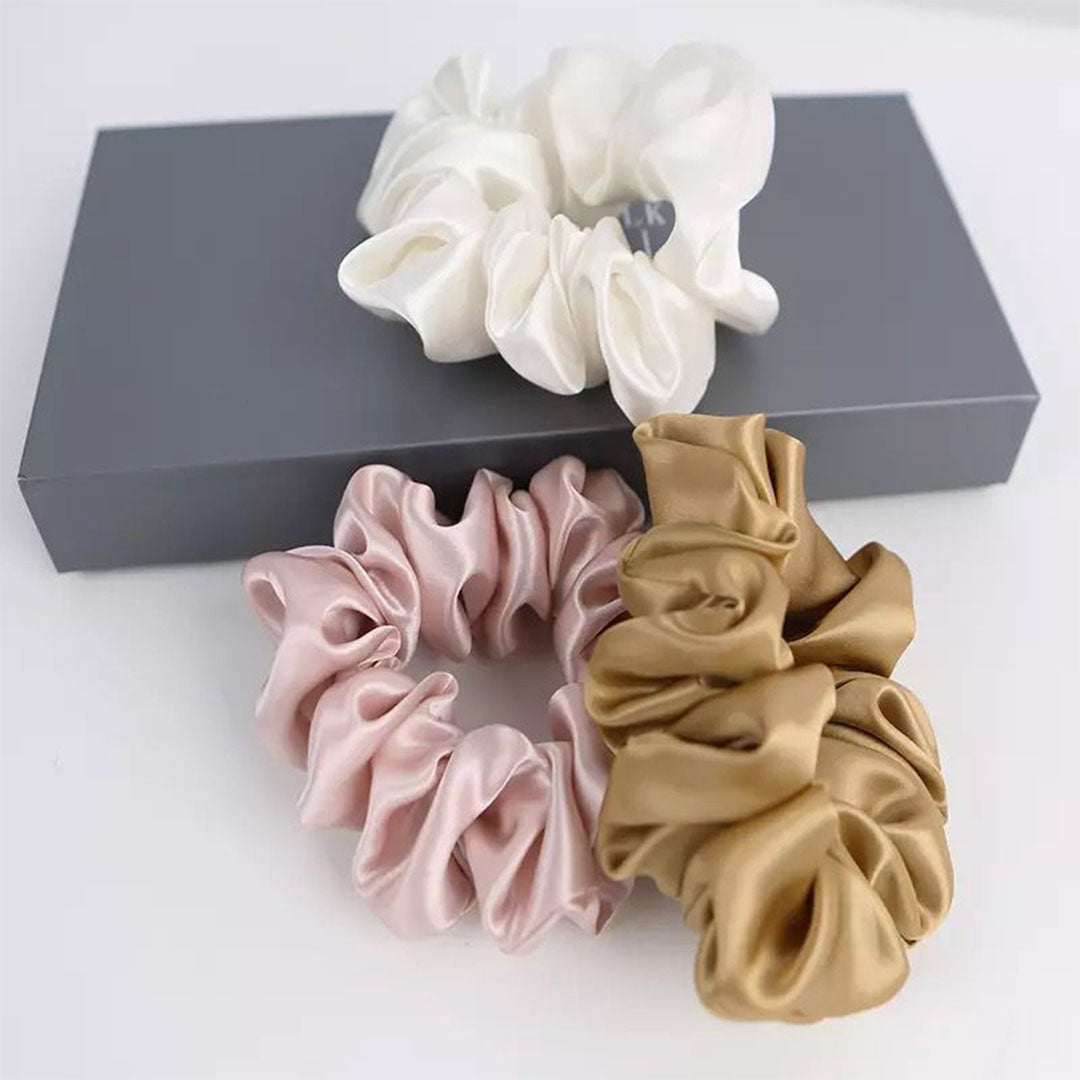 pure silk scrunchie and pouch, mulberry silk scrunchie, luxury gift, silk scrunchie, Sophistik