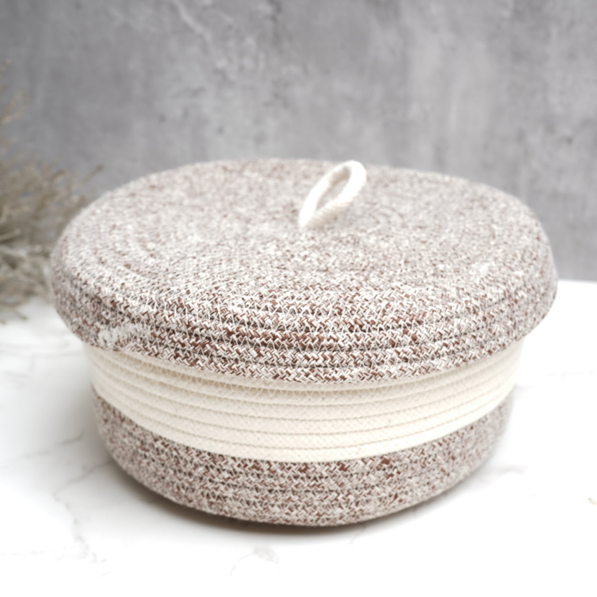 These chic multifunctional baskets are made of 100% cotton rope and are designed to suit any room.  Made from 100% eco-friendly material: cotton rope.  100% handmade.  Exclusive to Sophistik