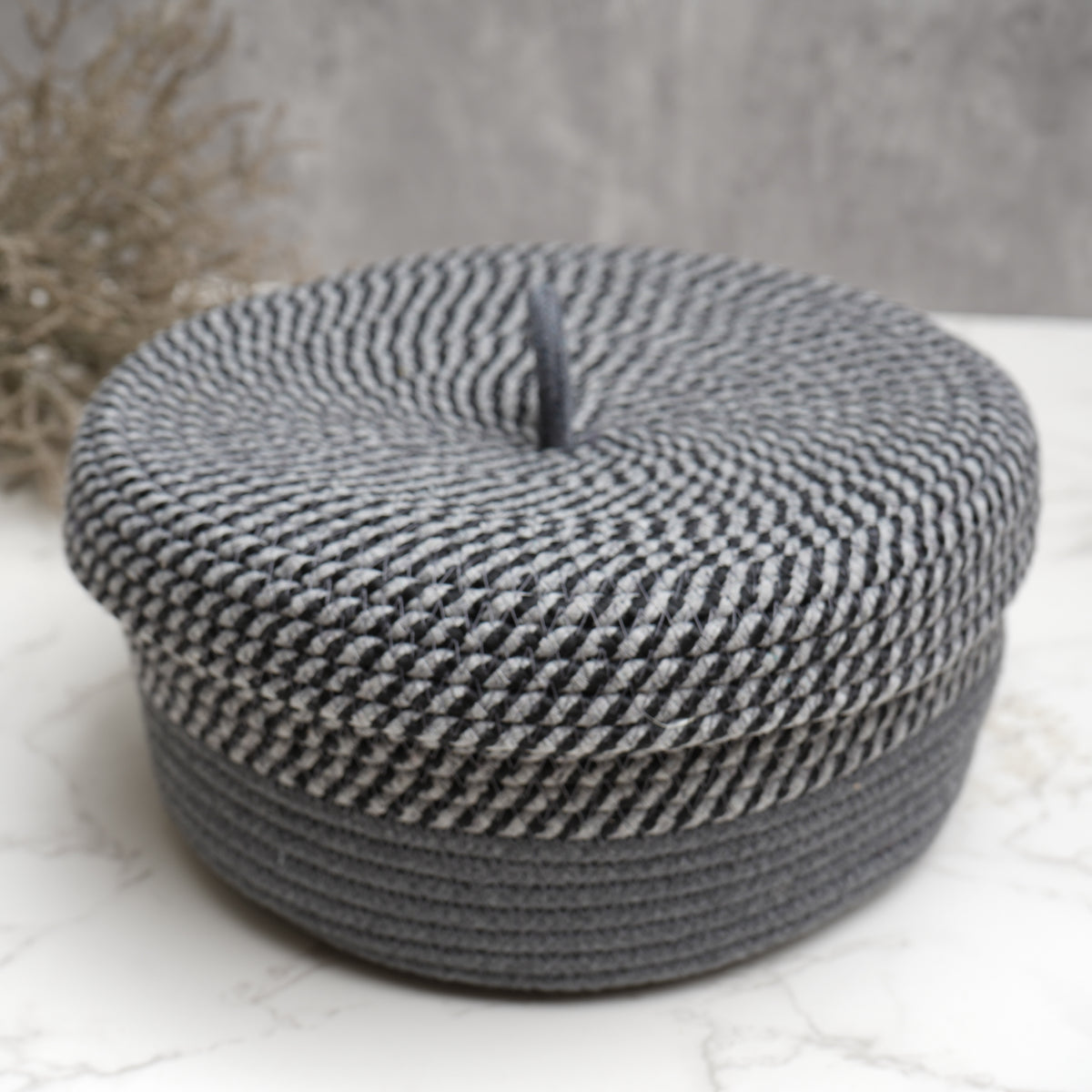 These chic multifunctional baskets are made of 100% cotton rope and are designed to suit any room.  Made from 100% eco-friendly material: cotton rope.  100% handmade.  Exclusive to Sophistik