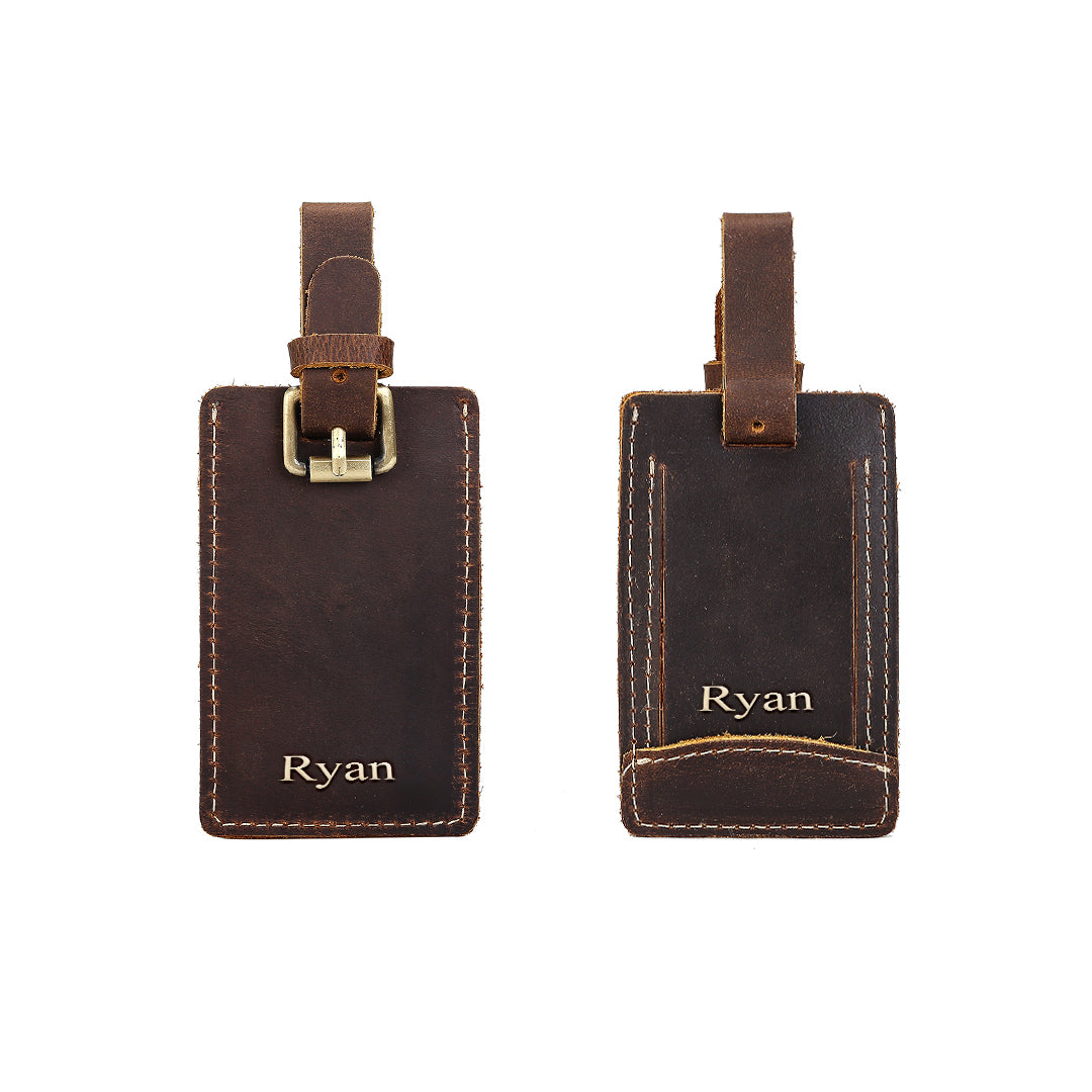 personalized gifts travel tag Sophistik leather embossing