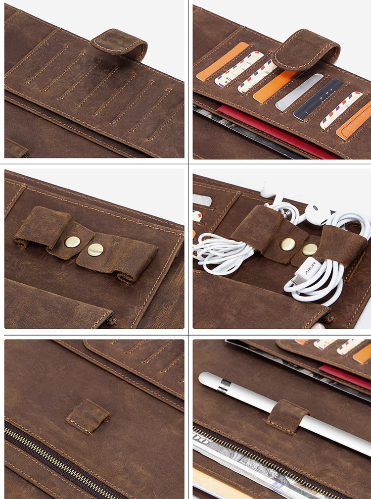 Leather portfolio Genuine Crazy Horse leather padfolio - Sophistik