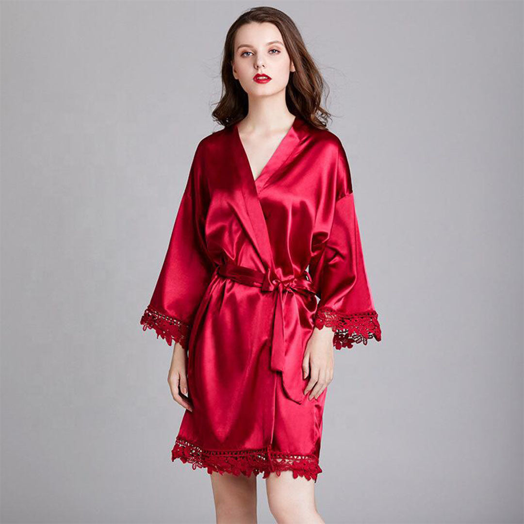 Satin silk robe, high quality robe with lace, Sophistik, gift for her, gift for mum, gift for daughter