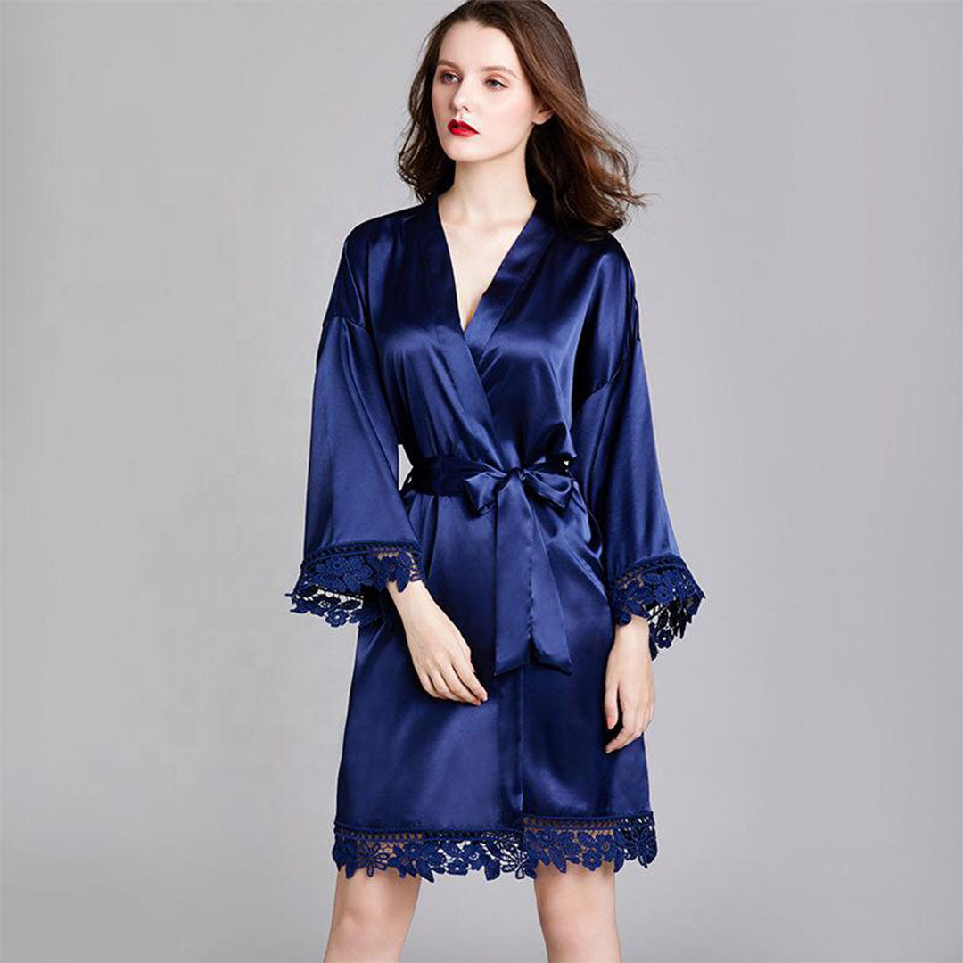 Satin silk robe, high quality robe with lace, Sophistik, gift for her, gift for mum, gift for daughter